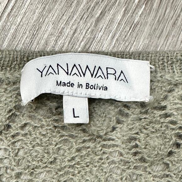 Yanawara Tan Wara Baby Alpaca Open Knit Ethical Coastal Boho Cardigan Size Large - Picture 8 of 12